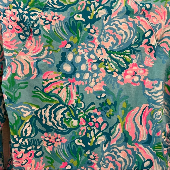 Lilly Pulitzer Ronan crop pullover Aqua La Vista - Picture 7 of 8